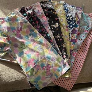 Colorful Women's Scrub Tops Lot of 9